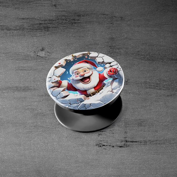 PopSockets Santa Claus Coming Out Of Hole for Phone Women Swappable Base PopGrip - Picture 8 of 13